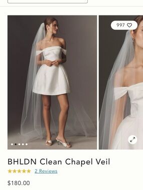 Watters Ivory Clean Chapel Veil